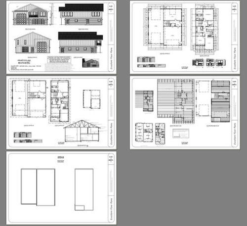 44x48 Apartment with 2-Car 1-RV Garage - PDF FloorPlan - 1,645 sqft - Model 5C