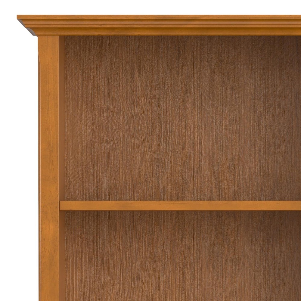 SIMPLIHOME Amherst SOLID WOOD 30 Inch Transitional 5 Shelf Bookcase in Light