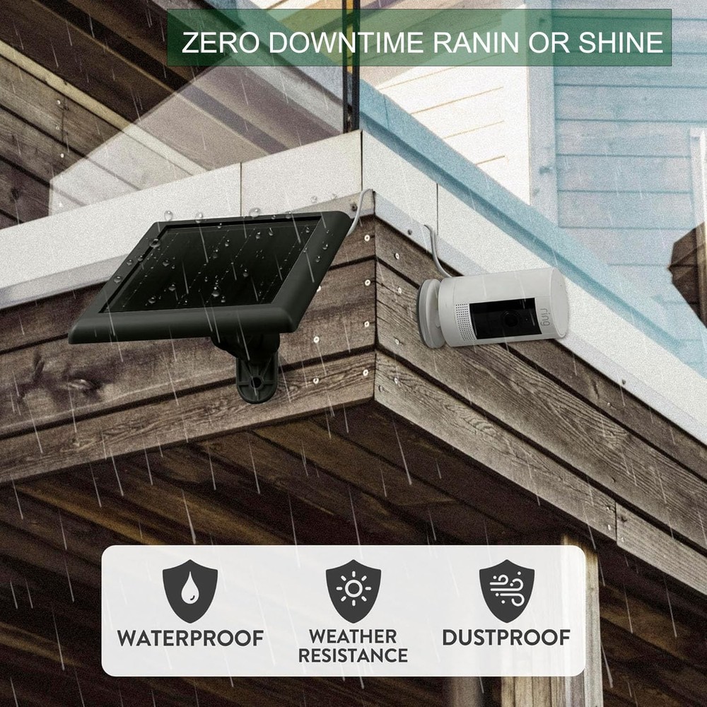 2 Pack Ring Solar Panel(2nd Generation), 5W Panel Charger with Biack