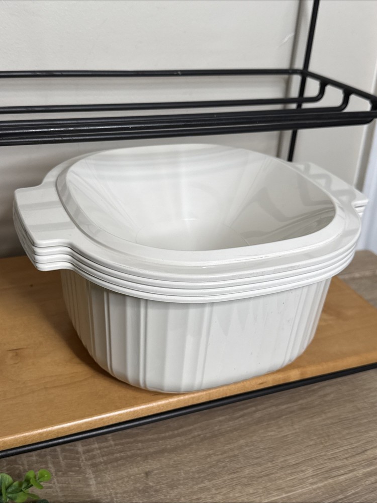 Vtg Rubbermaid Microwave Cookware 8 Pc Set Stackable 1, 2 & 3 Qt Lids & Popcorn