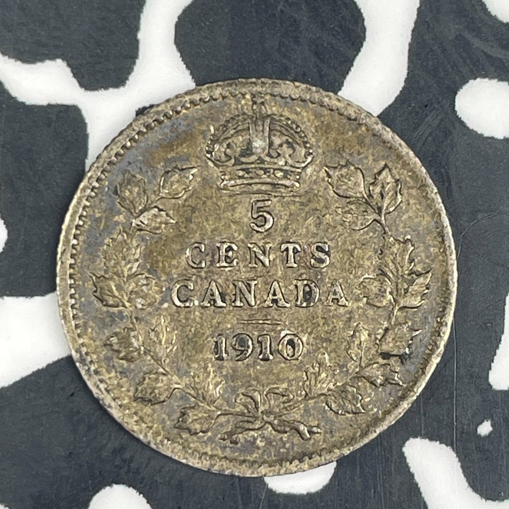 1910 Canada 5 Cents Lot#C9214 Silver! Nice!