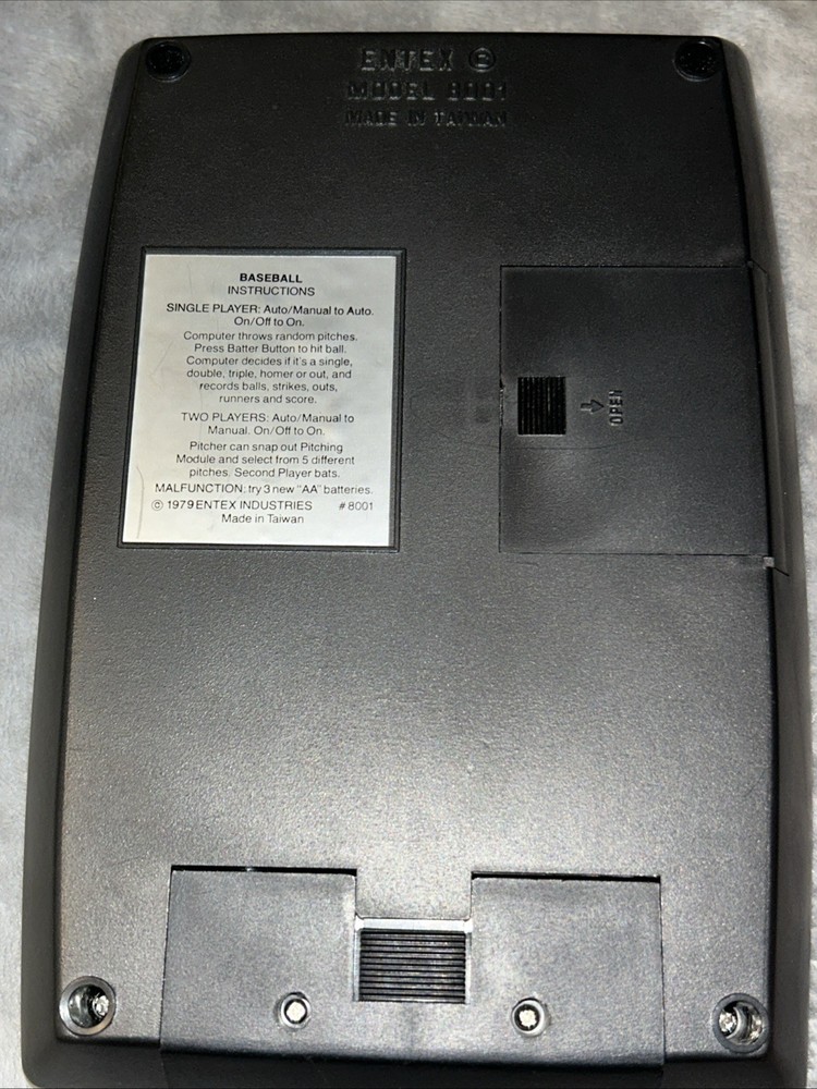 Entex Hand-Held Electronic Baseball Game, 1979, *Complete/Tested/Works*