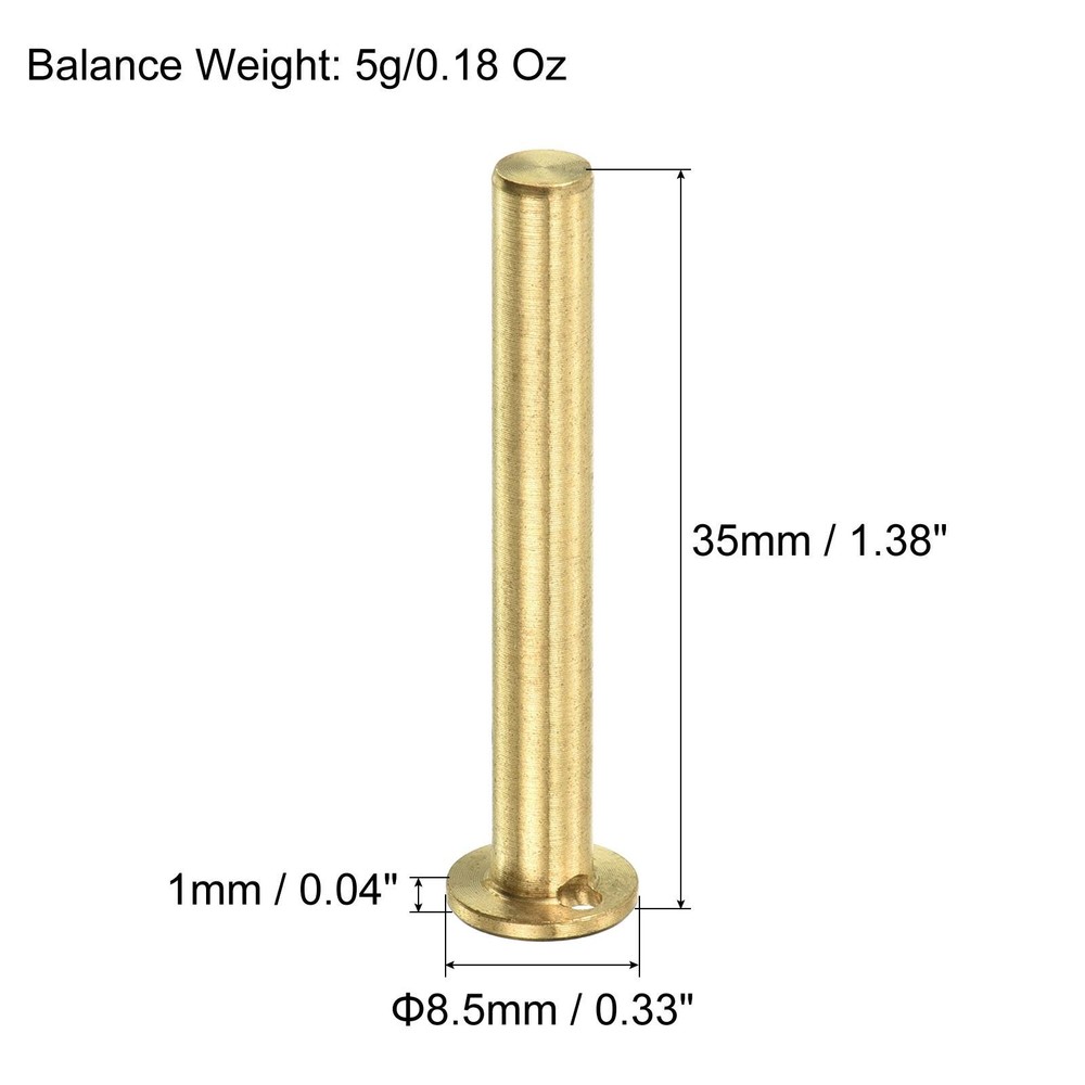 5g Golf Brass Tip Weights, 35x8.5mm Plug Insert Suitable, Copper
