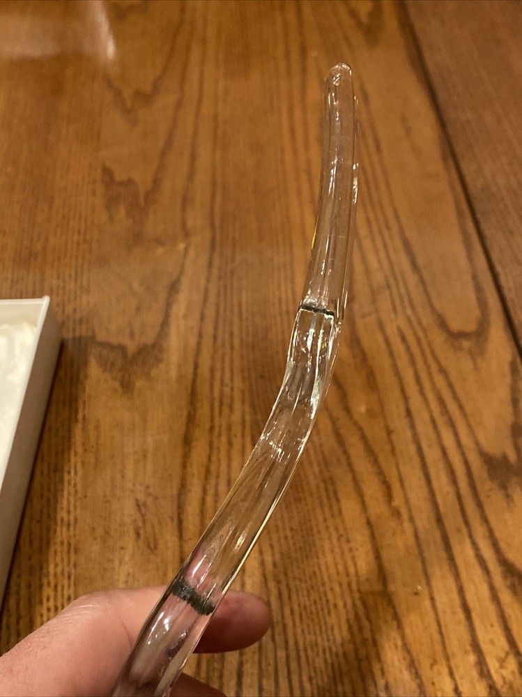 Vtg CHELTENHAM Glass 9.5" Serving Fork Embossed Diamond Pattern Handle In Box