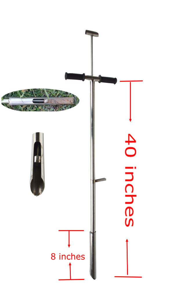 Portable 1.5"Dia.Stainless Soil Sample Probe Vertical Type for Soil Sampling NEW