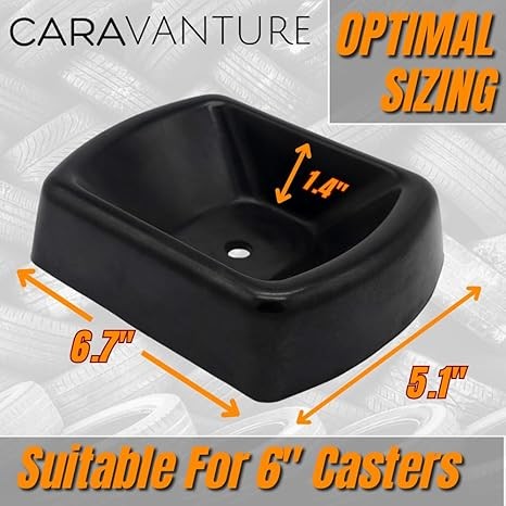 Caster Wheel Dock for Caravans and Trailers - Heavy Duty Rubber Stabilizer Chock