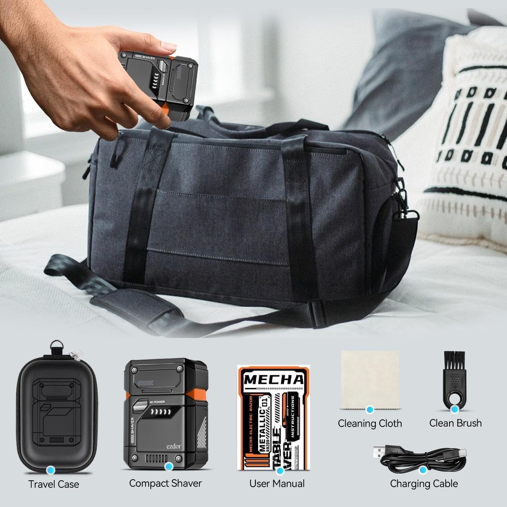 Electric Shavers for Men Face, Mini Razor with 3-Blade, USB-C...
