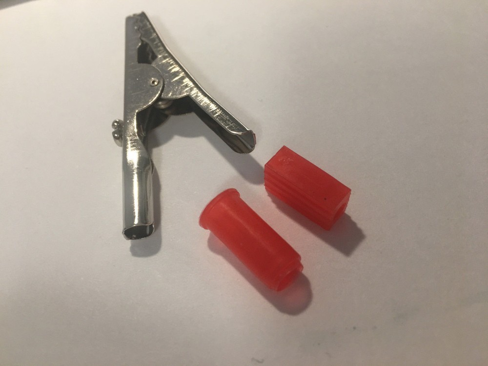 4 pc Alligator Clips with red insulated handle best for electronic testing DIY