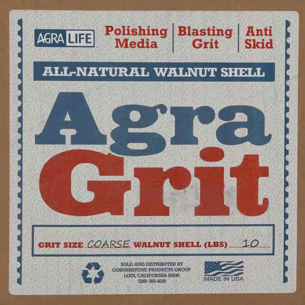 Coarse Grit Box 10 lb. Walnut Shell Sandblasting Media, Walnut Grit for Blasting