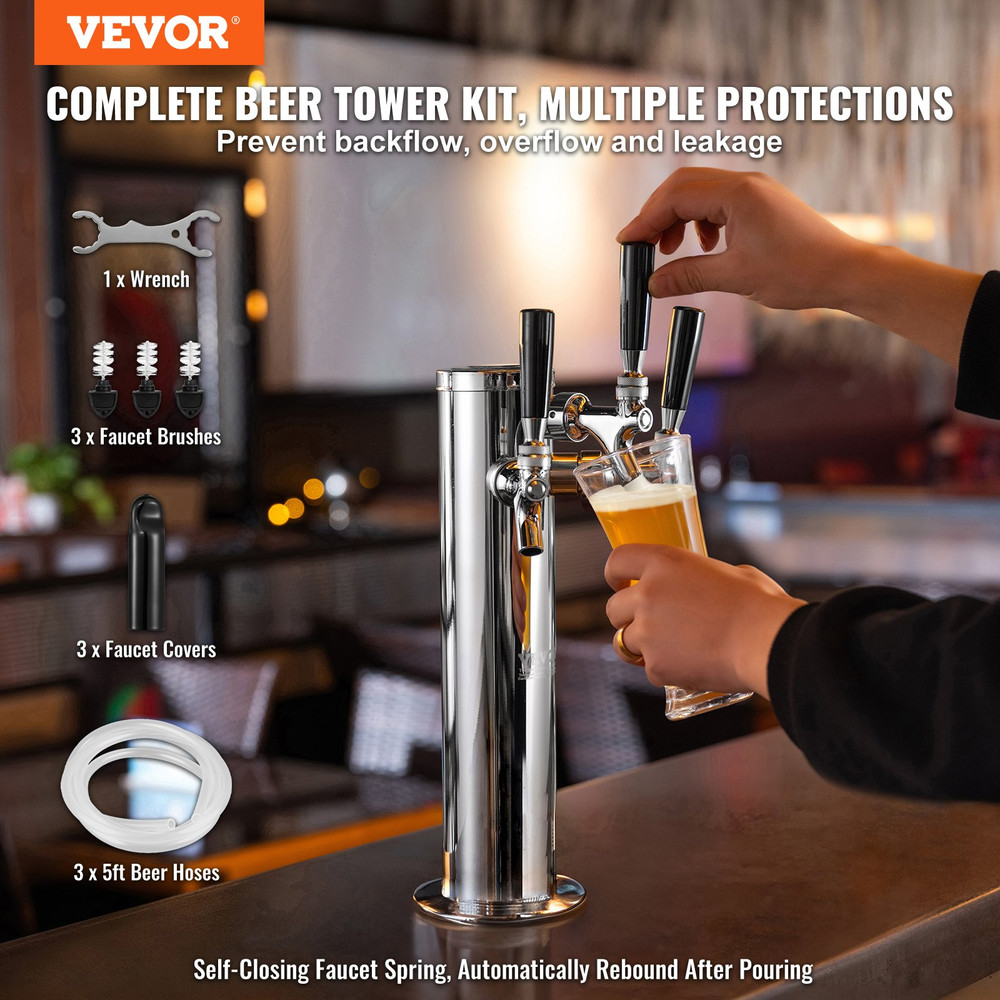 Triple Taps Draft Beer Tower Dispenser, Restaurant