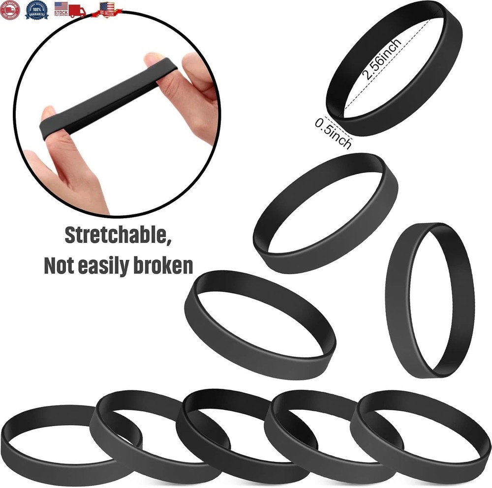12 Pieces Rubber Bracelets, Solid Color Silicone Wristbands, Multi-Pack Blank Wr