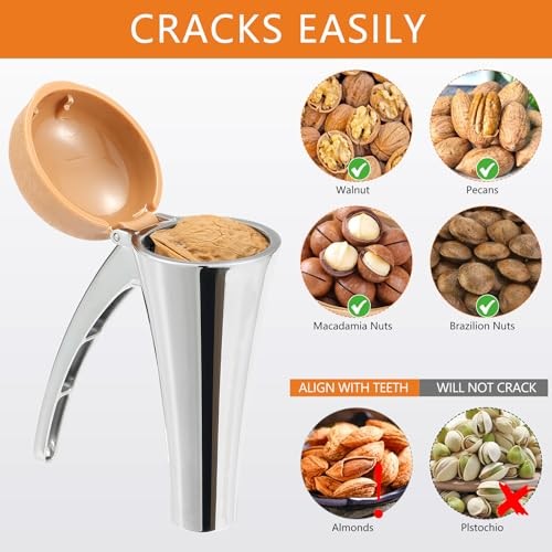 Nut Cracker, Heavy Duty Nutcracker, Nutcracker Tool with Long Leverage &