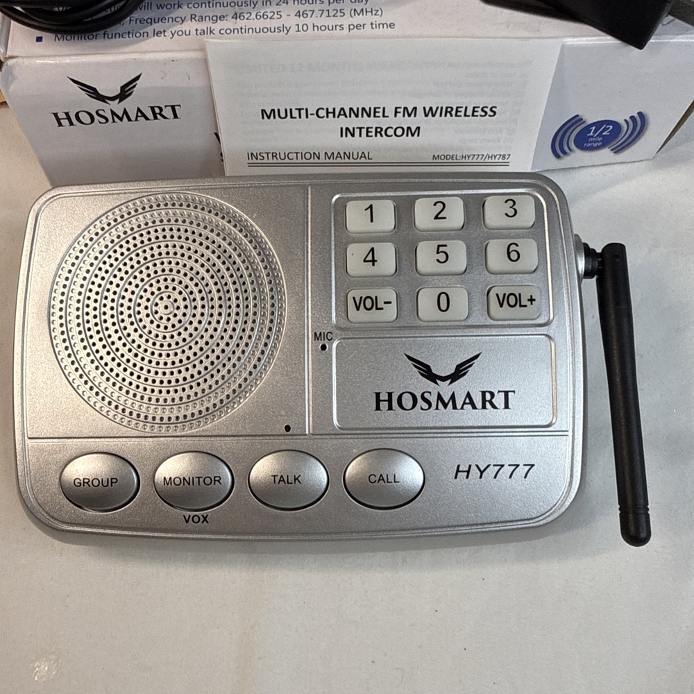 Hosmart HY-777/787 Wireless Home Intercom System - New Open Box