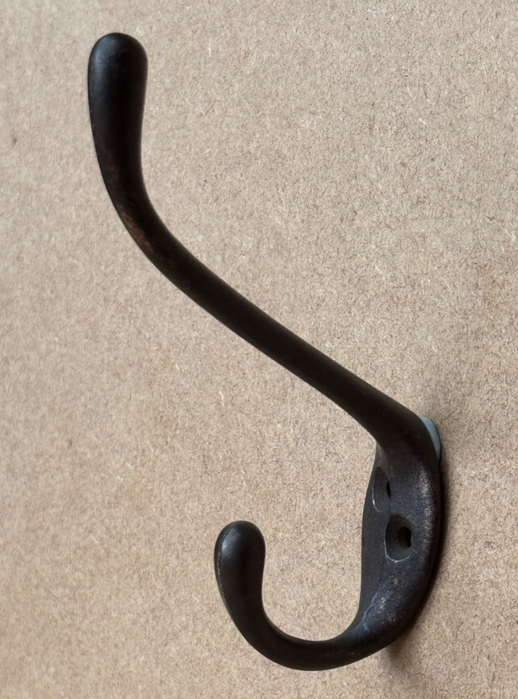 ANTIQUE DOUBLE METAL COAT HOOK RECLAIMED