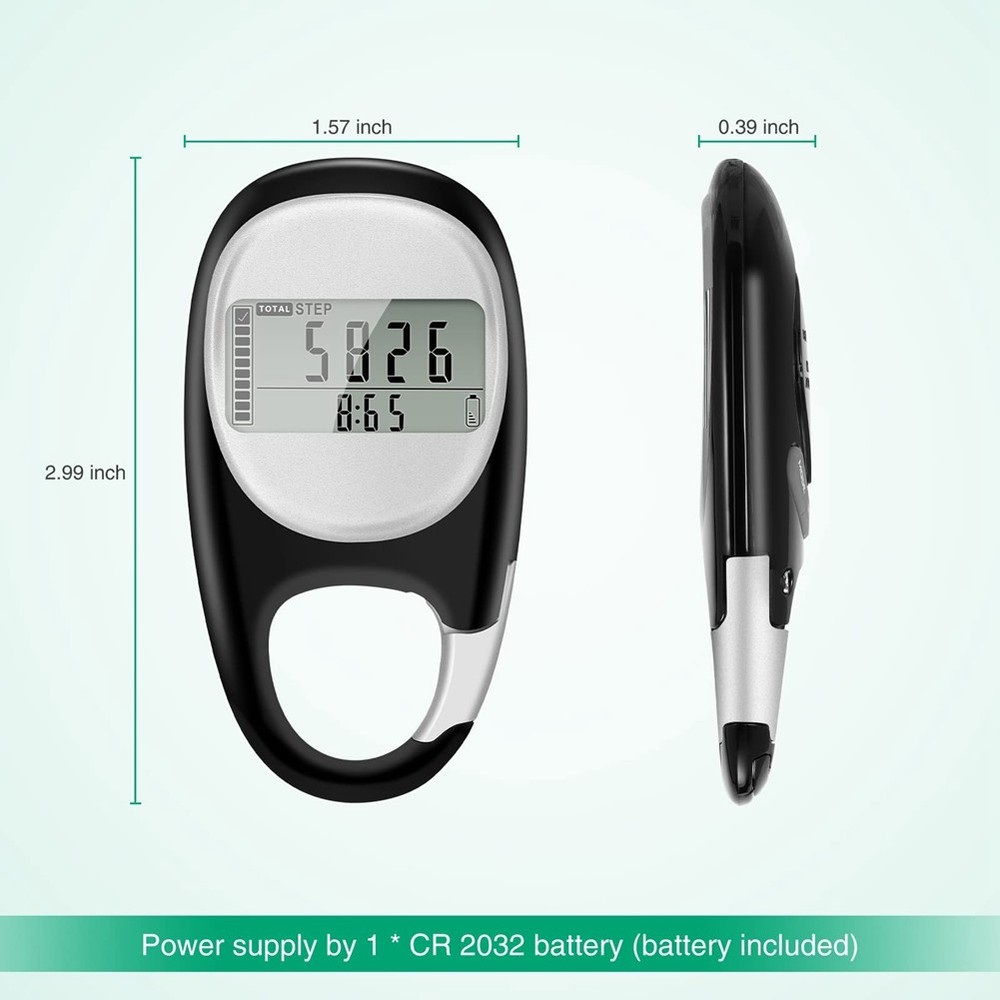 Pedometer for Walking, Portable Walking Pedometer 3D Step Counter, Simple6145