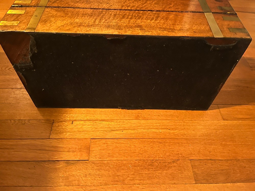 Antique Walnut Writing Slope Box with Secret Compartments