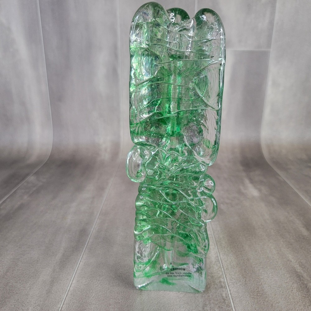 Glasslight Studio Joel Candace Bless 9" Tall Triangular Signed Glass Candlestick