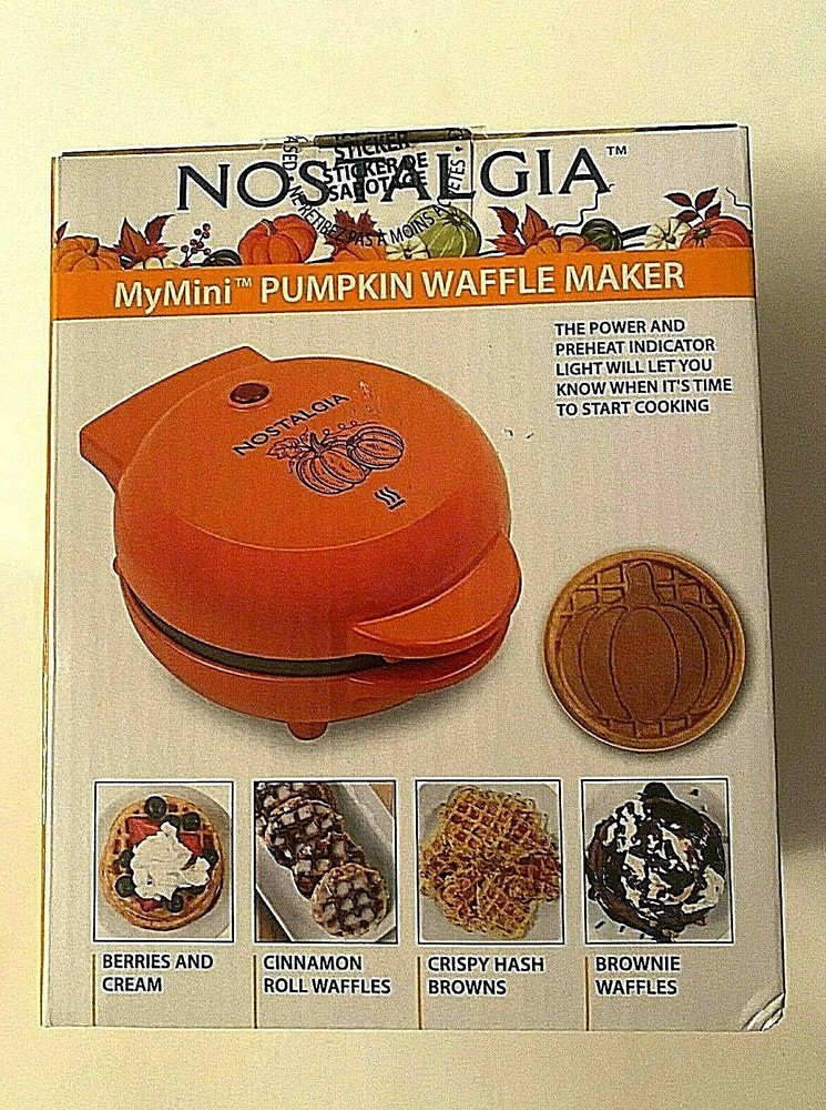 **NEW** Nostalgia MyMini Pumpkin Waffle Maker -