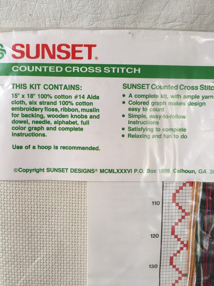 Sunset Counted Cross Stitch Kit Saint Nicholas Sampler Designed by Dawne Cooley