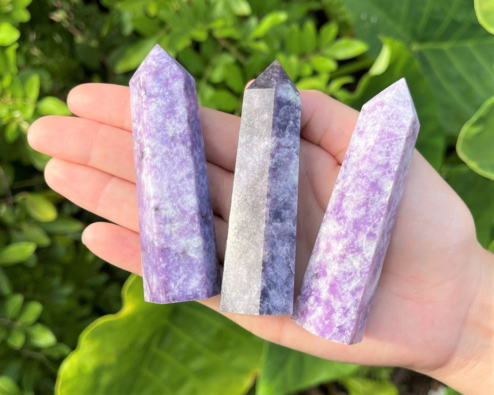 Lepidolite Obelisk (6-Sided Lepidolite Crystal Tower, A Grade Lepidolite Point)