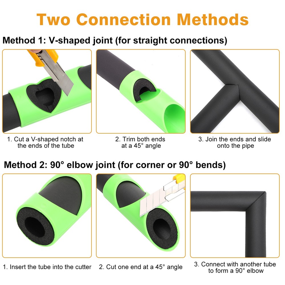 6PCS Foam Pipe Cutter Tool Plastic Pipe Insulation Cutting Guide Fixture Lagging