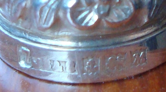Sterling Silver Engraved Thimble, hallmarked, flowers