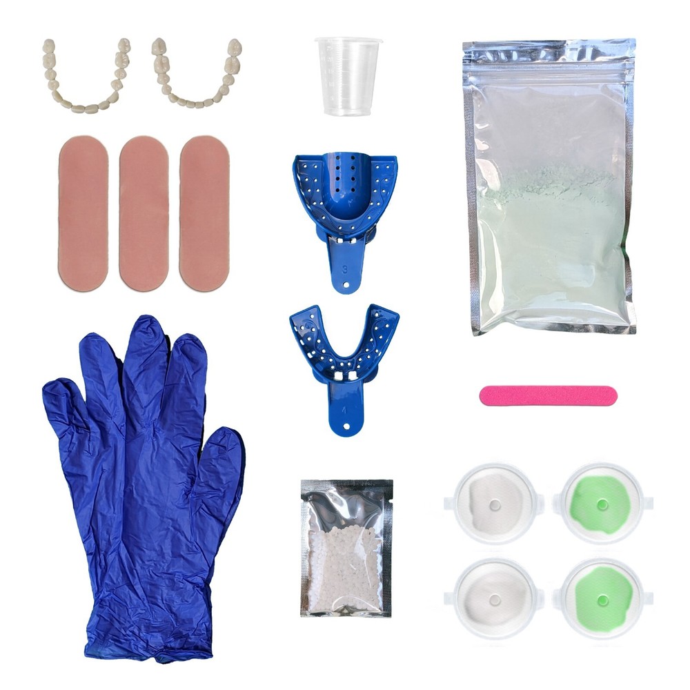 Premium DIY Denture Kit with Impression | Full Partial Flipper Upper Lower Teeth