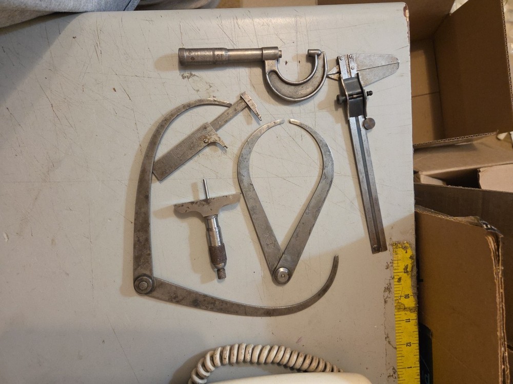 Machinist Tool Maker Lot Depth Micrometer Caliper Divider B&S Miller Falls ETC