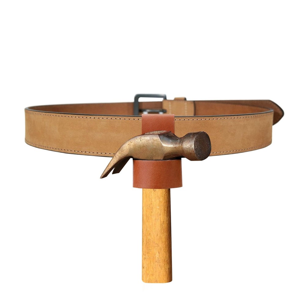 Leather Multi Tool Carrier Holster Belt Loop Brown Hammer Hatchet Holder