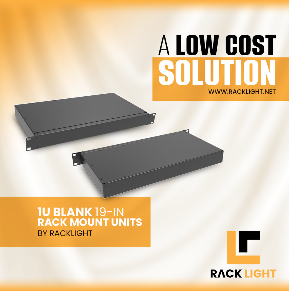 1U Blank 19" Rack Mount Unit by Racklight
