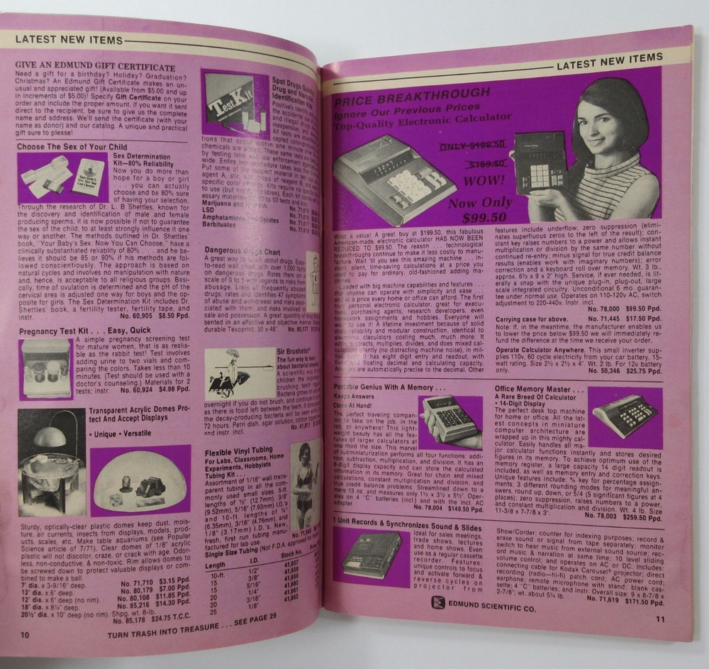Edmund Science Equipment Computer Catalog Optics Microscopes Math Lasers 1972