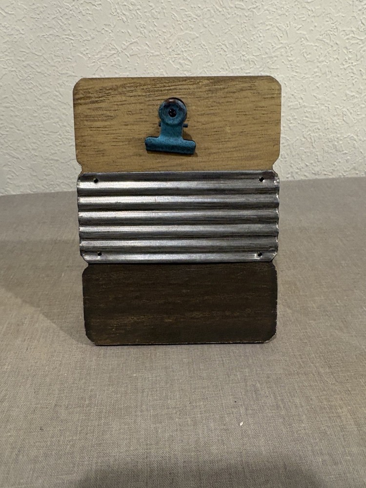 Rustic Tabletop Menu Holder & Bill Presenter - Industrial Mini Clipboard Stand