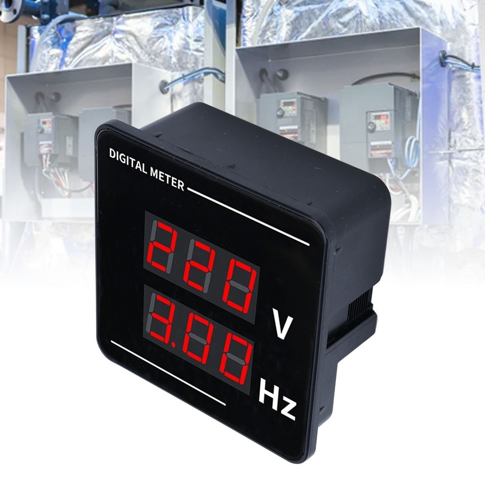 Digital AC Voltmeter Frequency Meter Tester Gauge Panel Mounting LED Display
