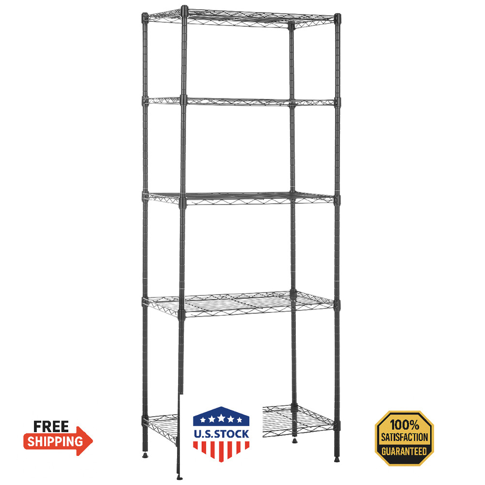 Amazon Basics 5-Shelf Multipurpose Adjustable Sturdy Steel Storage Shelving Unit