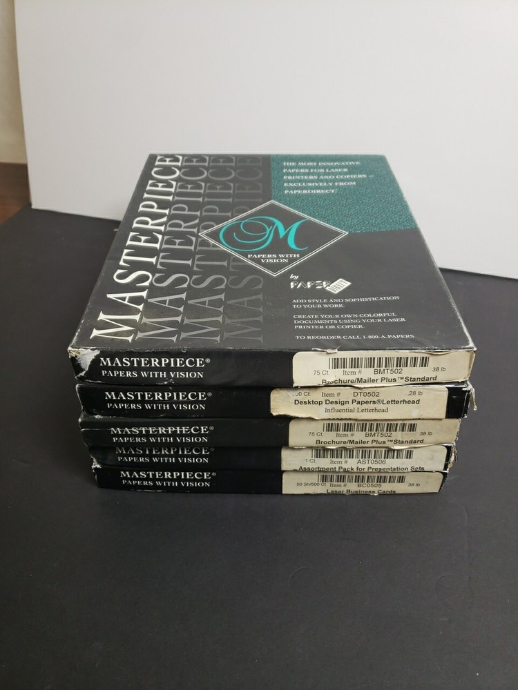 Masterpiece Papers w/ Vision 5 Boxes AST 502 505 506 Brochure Mailer Plus
