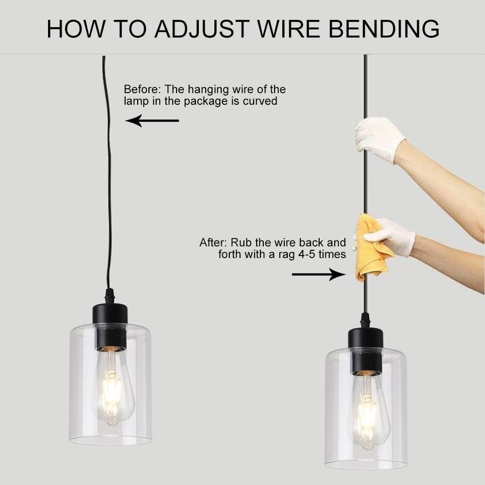 Versatile Dimmable Pendant Lights with Adjustable Height - 2 Pack, Kitchen Style