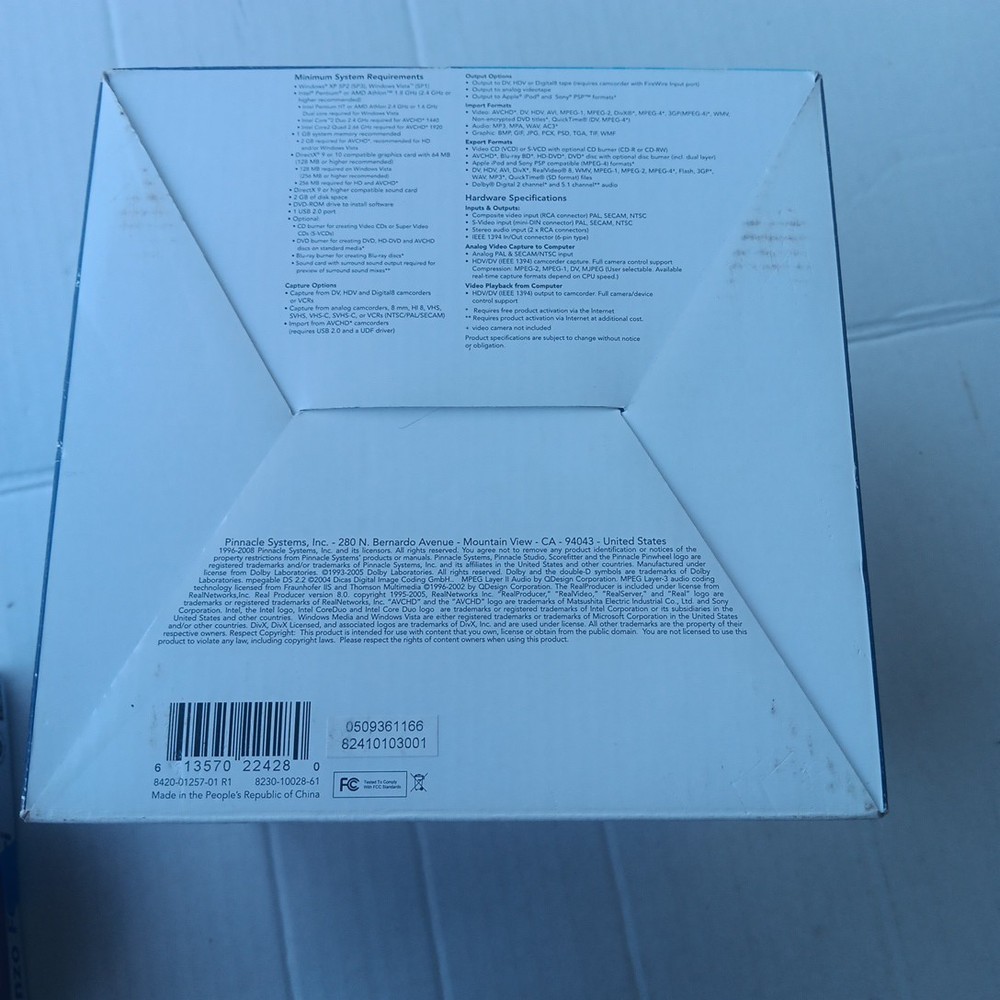 Pinnacle Studio MovieBox Plus USB Video Capture Avid NEW OPEN BOX