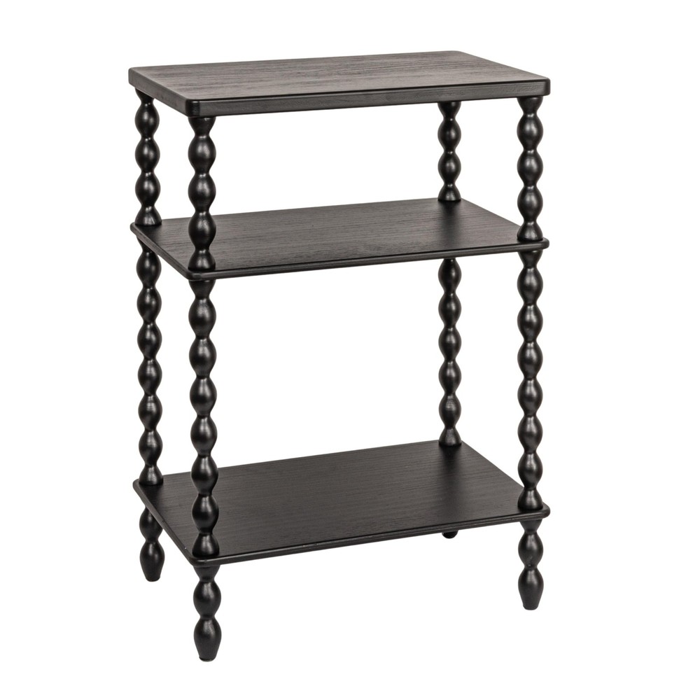 Bobbin Leg Rectangle Wood Accent Table, Black