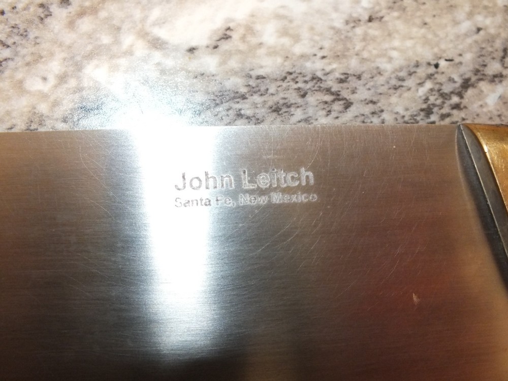 Rare John Leitch Custom Etched Large Knife 10.5" Blade