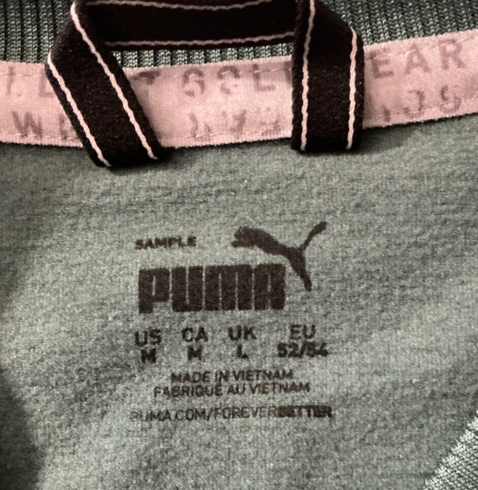 Puma Men's Pullover Jacket Green Long Sleeve Size Medium Pockets