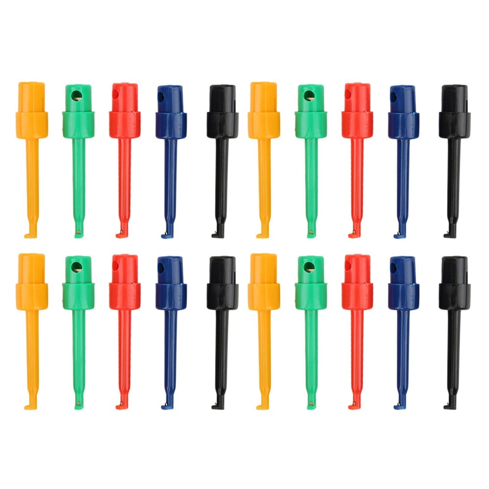 20Pcs Large Test Hook Clip Grabber Test Probe for Electronic Testing Multimeter