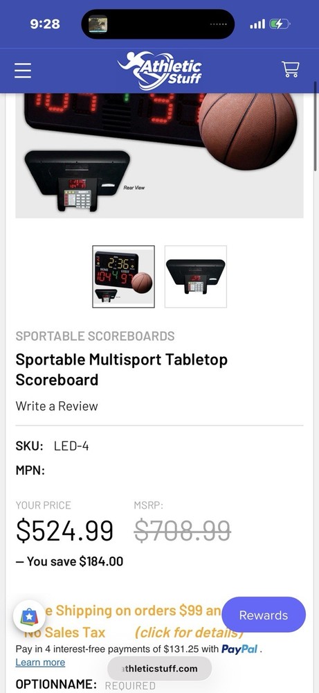 Sportstable Scoreboard