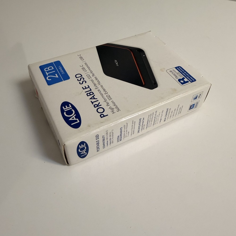 New LaCie 2TB Portable High Performance USB-C External SSD