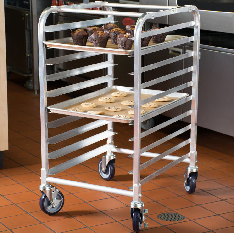 10 Pan End Load Half Height Bakery Bun Dough Baking Sheet Pan Rack Commercial