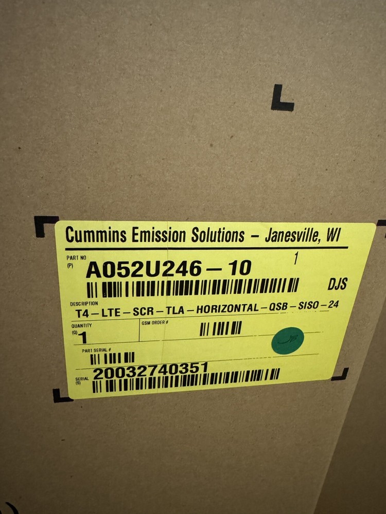 Cummins A052U246 - 10 SCR Exhaust