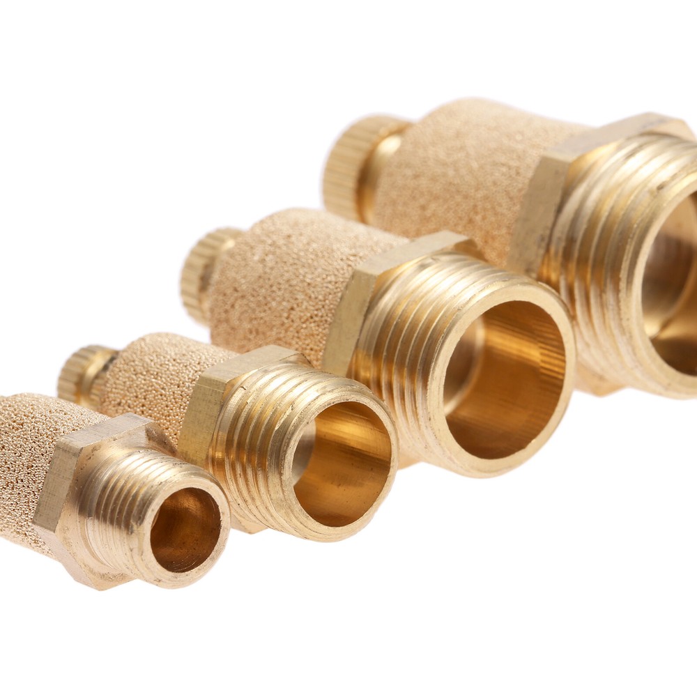 100Pcs Brass 1/8"1/4"3/8"1/2" Pneumatic Muffler Silencer Flow Speed Controller