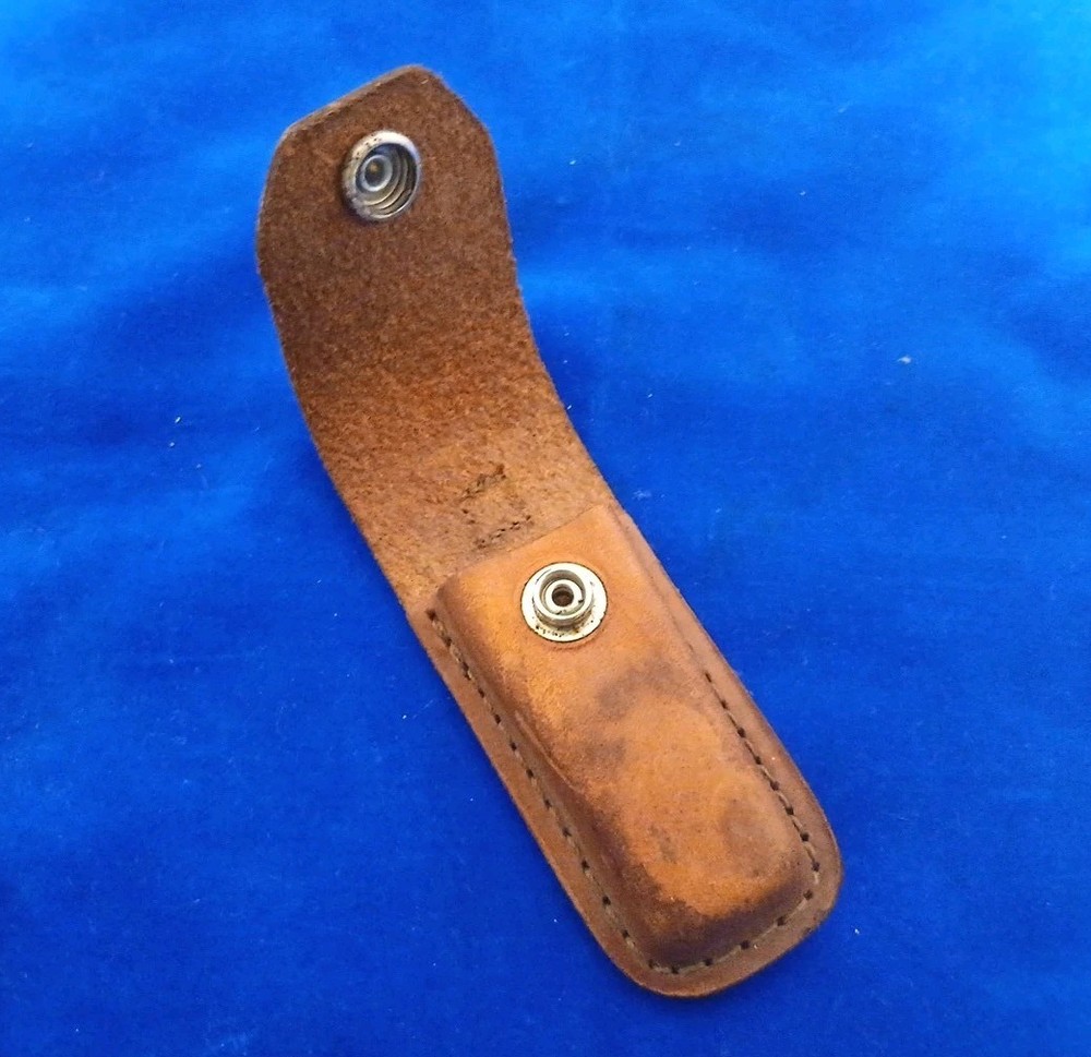 SCHRADE TAN LEATHER SHEATH ONLY - FOR 4" FOLDING KNIFE -