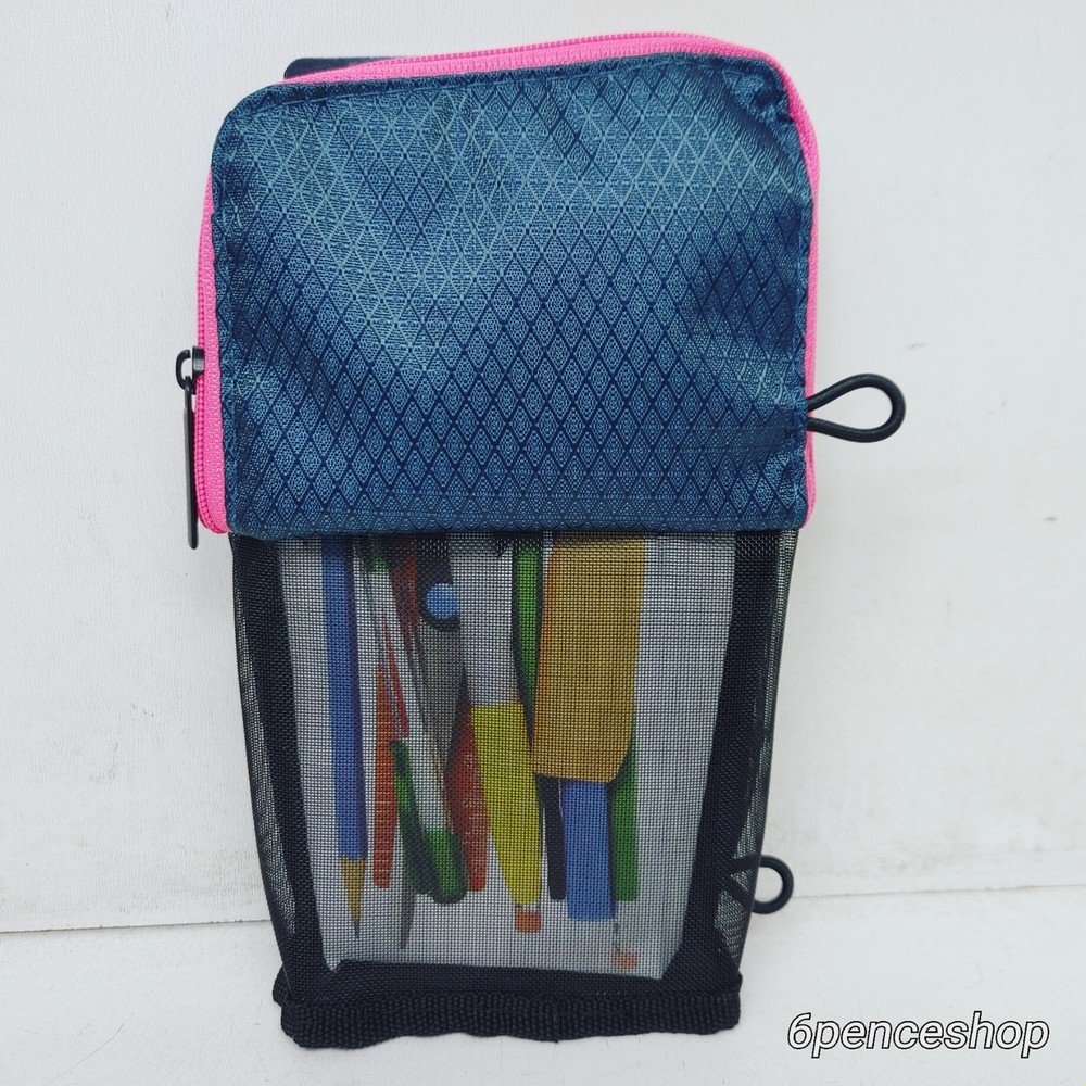 Five Star Stand N' Store Mesh Pencil Pouch Black School office