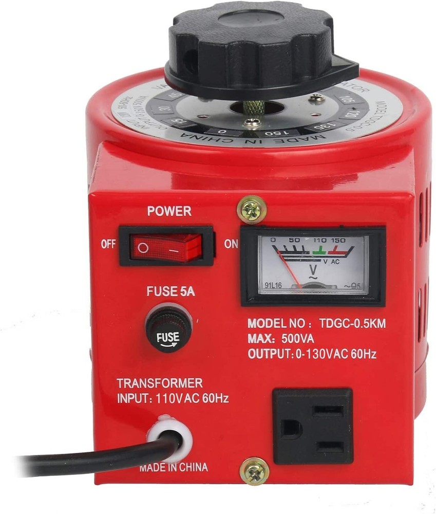 YaeCCC 5Amp Variac Variable Transformer AC Auto Voltage Regulator 500VA 0-130V