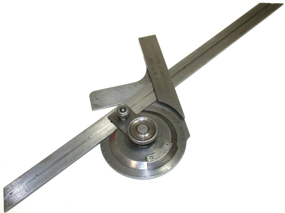 GEORGE SCHEER PROTRACTOR SET WITH 12' BLADE W/ CASE MADE IN GERMANY